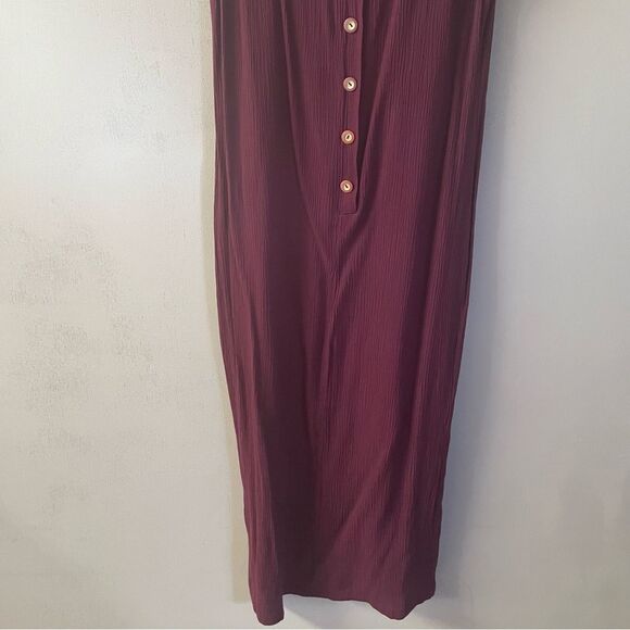 Vintage Thao’s Tailor Burgundy Button-Back Midi Dress Size XS EUC - Picture 12 of 12